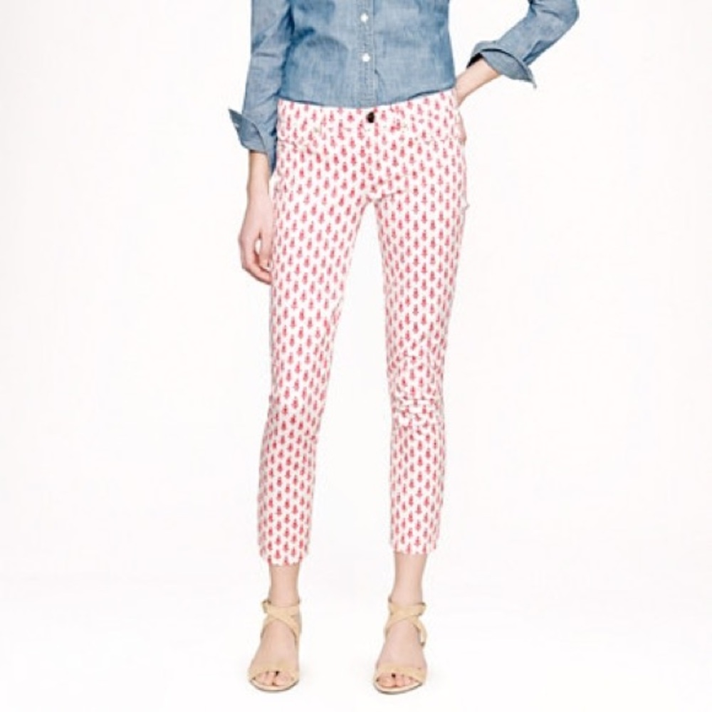 J. Crew Cropped Matchstick Jeans in Thistle Print - Like New!